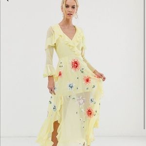 Yellow floral dress! New with tags.